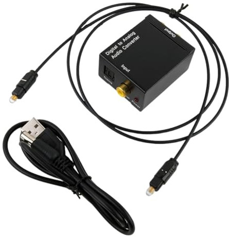 Pyatofy Cable Óptico Coaxial Digital A Analógico Adaptador de Audio Estéreo Toslink + Audio de 3,5 mm