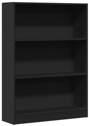 vidaXL Libreria Nera 80x24x109 cm in Legno Multistrato, Mobile Porta Libri, scaffale per Libri, Mobile portaoggetti, Porta Libri