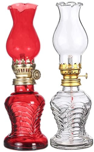 Cabilock 2piezas Lámparas De Aceite De Queroseno Vintage Decoración De Hogar Iluminación De Escritorio Resistente
