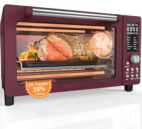 Nuwave Bravo Pro Smart Air Freyer Kombi-Toaster, 12-in-1-Funktionen mit schneller und sogar knuspriger Technologie, 1800 W, 22-400 °F, PFAS-frei, 21 QT, Zimt