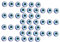 Tofficu 50 Pack Evil Eye Dome Charms Blue Embellishments for Diy Jewelry Home Decor and Present Sets