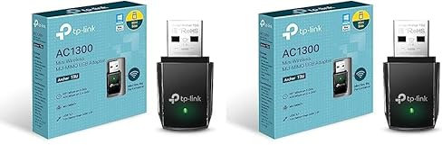 TP-Link Archer T3U AC1300 USB WLAN Stick Adapter (bis zu 867 Mbit/s auf 5GHz und 400 Mbit/s auf 2,4GHz, USB 3.0, MU MIMO, Kompatibel mit Windows 11/10/8.1/8/7/XP, Mac OS 10.15 und früher