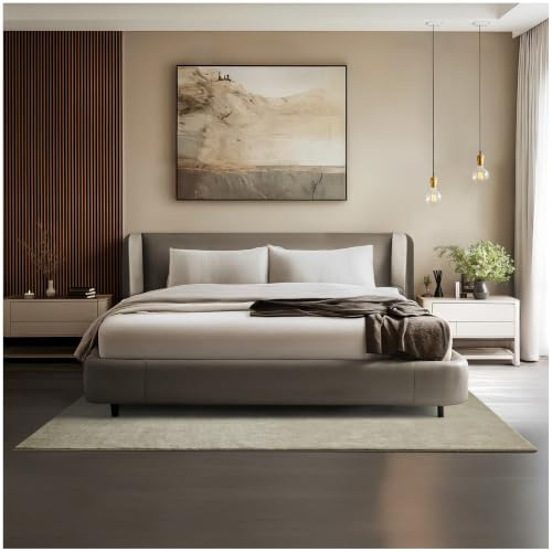 tectake® Flauschiger Kurzflor Teppich, waschbar, für Wohnzimmer, Badezimmerteppich, Küchenteppich, Teppich Flur, Home Deko, rutschfest, allergikerfreundlich, Sand, 140 x 200 cm