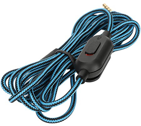 Gaming Headset Cable, 200cm Long Headset Wire Replacement Earphone Sound Cord for Logitech G Pro, G Pro X, G433, G233 Headsets with Built In Volume Controller (Blue)