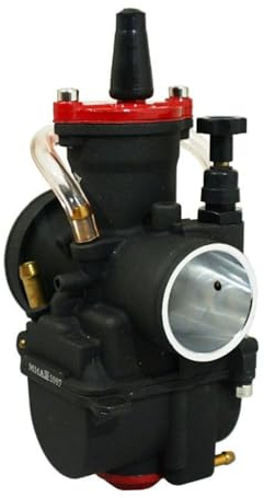 cyclingcolors Carburateur compatible avec PWK 30 Power Jet Entrée air Poli Noir Mat Manchon Filtre Durite Scooter Cyclomoteur Adaptable Moteur à boite 50cc 125cc