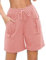 Aottori Short de Sport Femme Coton Bermudas Pantalon Court été Rose XXL