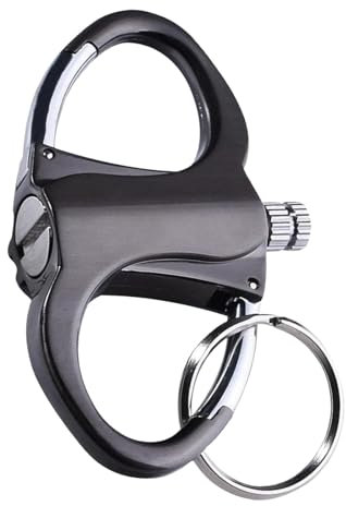 Keychain Lighter Match Strike, Ewiges Streichholz Feuerzeug mit Schlüsselbund, Tragbares Wiederverwendbares multifunktionsmatch, Outdoor Camping Match Feuerzeug, Butangasfrei (Black)