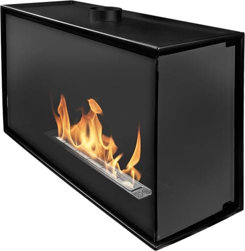 Einbau Eckkamin Rechts 80x50x30 Ethanolkamin Bioethanol Wandkamin Dekokamin