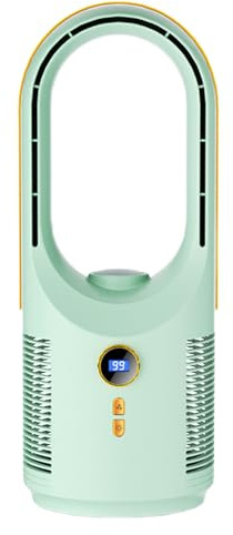 Tongfer Bladeless Table Fan - Mini Tower Fan, USB Rechargeable Portable Quiet Cooling Fan with 5 Speeds & Night Light, Small Air Cooler for Home, Office, Travel