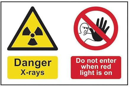XingFox DANGER RAYONS X NE PAS ENTRER LORSQUE LE LUMIÈRE ROUGE EST ALLUMÉ Panneau de sécurité en métal Avis de danger Avertissement Attention pour extérieur et intérieur 12 x 16 pouces