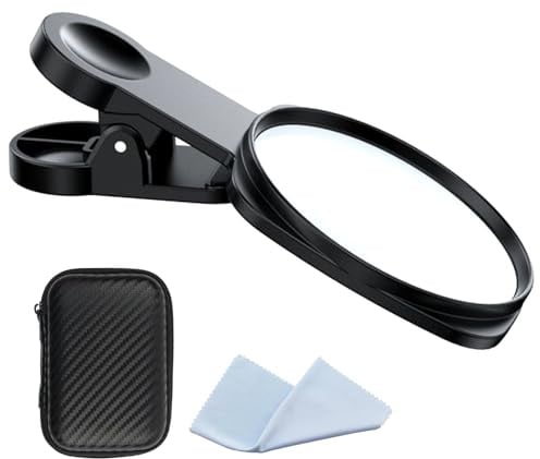 Selfie Mirror for Back Camera, Phone Rear Camera Selfie Mirror for High Definition Photos, Smartphone Compact Selfie Mirror with Phone Clip, Perfect for Vlogging Selfies