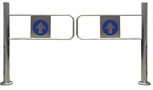 Schließende Fußgängertür, Einweg-Schwingtor Silber 50-100x97cm 2er-Pack(90x97 cm)