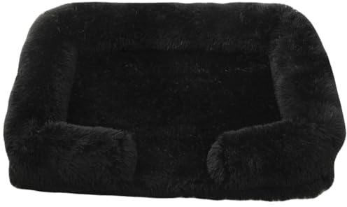 Fluffy Wolke Orthopädisches Hundebett, Hundekissen, für mittelgroße Hunde 2.5-40KG, wasserdichte Innenschicht, erhöhte Ränder, Abnehmbarer, waschbarer Bezug, rutschfest,Schwarz,S 40*35 CM(<5KG)