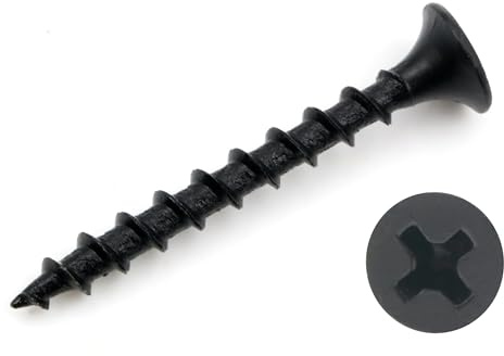 Design61 Schnellbauschrauben Grobgewinde 3,9 x 35 mm Trockenbauschrauben Gipsplattenschrauben Gipskartonschraube Rigipsschrauben Trockenwandschrauben Stahl Gehärtet Phosphatiert Schwarz 1000 Stück