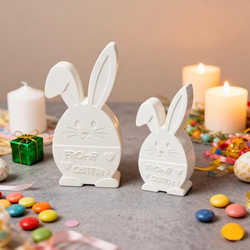 Silikonformen Gießformen Ostern, 2 Stück Ostereier Silikonform Ostern Silikonform Frühling Ostereier Gipsformen zum Gießen Gießformen Silikon Gießform Ostern Giessformen Silikon Gießform Eier (F)