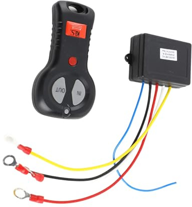 Aumotop Ensemble de Télécommande de Treuil sans Fil 12V, Interrupteur Unique électrique Robuste pour Camion ATV SUV DC 12V-24V, Portée 30m, Matériau ABS