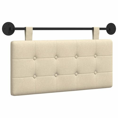 vidaXL Hängendes Kopfteil Stoff, Moderner, rechteckiger Polster-Kopfteil, Wandmontage, anpassbare Schlafzimmer-Deko, platzsparende Möbel Ideen