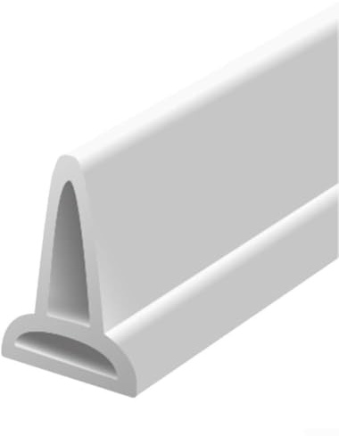 Shower Door Seal Strip 1m Flexible Rubber Water Barrier for Glass Doors 4-6mm Thick White Finish(1m)