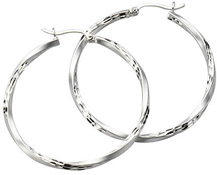Zeeme Silber Damen Ohrringe 925/- Sterling Silber 4,0cm Mattiert weiß 271210102