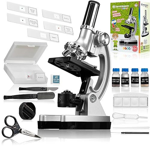 Bresser junior Mikroskop-Set Biotar (300x-1200x mit umfangreichen Zubehör und batteriebetriebener Durchlichtbeleuchtung)
