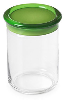 OMADA Design Barattolo Cucina in Plastica da 1 lt, Contenitore per Pasta, Alimenti, Made in Italy, Lavabile in Lavastoviglie, Linea Trendy, Verde