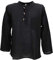 GURU SHOP Nepal Fischerhemd, Goa Hippie Hemd, Yogahemd, Freizeithemd - Schwarz, Herren, Baumwolle, Size:S