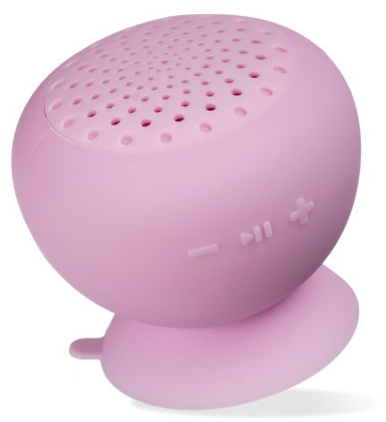 Kitsound Altoparlante Portatile Universale con Ventosa, Resistente Agli Spruzzi, Wireless, Bluetooth, Compatibile con iPod, iPhone, Ipad e Dispositivi Smartphone - Rosa