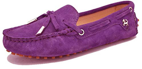 MINITOO Scarpe Mocassino Donna Casuale Scarpe Flats YB9602 Fucsia EU 39.5