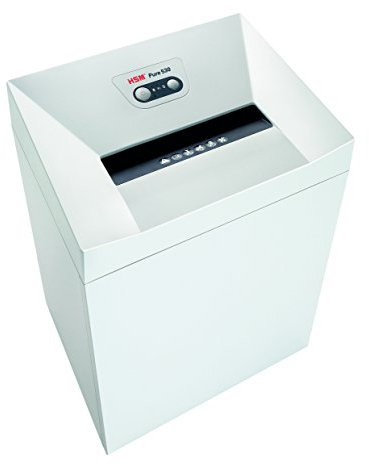 HSM Pure 530 Aktenvernichter I Streifenschnitt 5,8 mm I Sicherheitsstufe P-2 I Schredder für Papier, Kreditkarten, CD/DVD, Heft- und Büroklammern I 80l Auffangbehälter I 27 Blatt I 5 J. Garantie