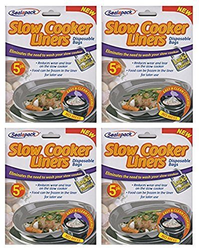 20 Sealapack Slow Cooker Liners Cooking Bags 4 x 5 Pack For Round & Oval Cookers