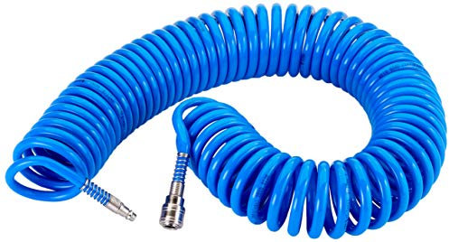 YATO Druckluftspiralschlauch Druckluftschlauch Spiralschlauch 15 m PU YT-24209, Blau
