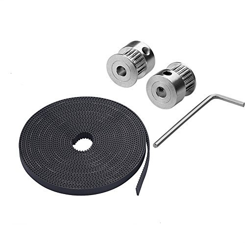SIENOC S 5m GT2-6mm offener Zahnriemen 6mm GT2 2GT Gürtel für 3D Drucker (5M GT2 Riemen + 2X 2GT Riemenscheibe + Inbusschlüssel)