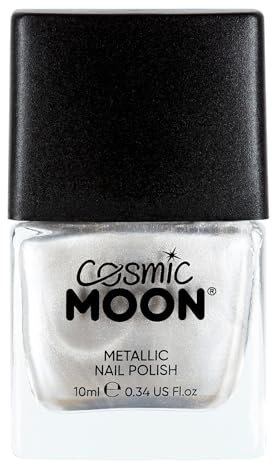 Metallic Nail Polish by Cosmic Moon - Silver - Highly pigmented Nail Varnish - 10ml