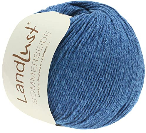 LANA GROSSA Landlust Sommerseide | Feines & leichtes Baumwoll-Seidengarn | Handstrickgarn aus 50% Seide & 50% Baumwolle | 50g Wolle zum Stricken & Häkeln | 170m Garn FB 7