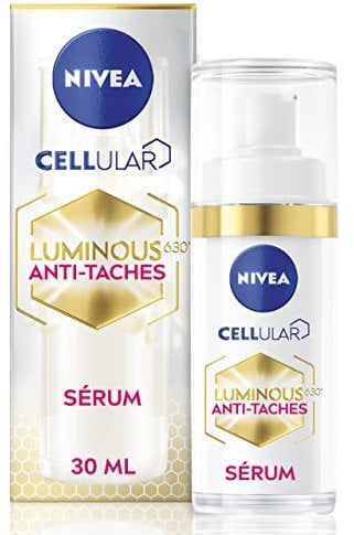 NIVEA Luminous 630 Sérum Correcteur (1 x 30 ml), soin visage anti taches pigmentaires, soin femme anti taches pour tous types de peaux
