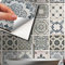 WALPLUS 24 Stück 15x15cm Weinlese Blau Grün Hellgrün Creme Wandfliesen Aufkleber Schälen und Kleben Backsplash Abziehbilder Startseite Dekore Aufkantung für Küche Badezimmer Kacheln Farbe auf Wand