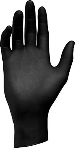 Kleva Latex Handschuhe puderfrei, unsteril, schwarz, 100 Stück, Größe L, 700 g