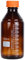 Moonetto 4 Pack Amber Borosilicate Glass 1000 mL Graduated Round Lab Reagent Media/Storage Bottle With GL45 Orange Screw Cap