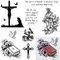 Osterstempel mit Jesus-Kreuz, transparente Stempel für Kartengestaltung, Papierhandwerk, Osterwörter, christliche Bibel, transparente Gummistempel für Osterkarten, Dekoration und DIY Scrapbooking