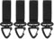 TRIWONDER Taktische Schlüsselanhänger, Gürtel karabiner, Gürtelclip, Molle karabiner, Gurtband für Bergsteigen Camping Wandern Outdoor Aktivitäten (Schwarz - 4 Stück - Klettschnalle)