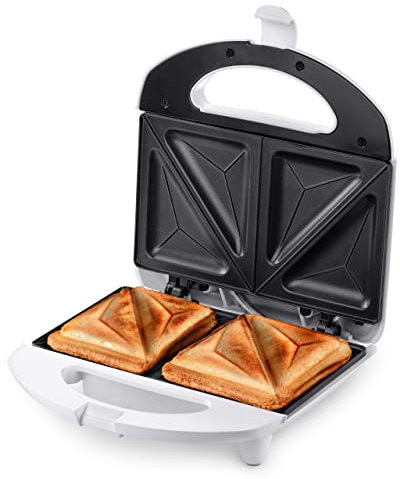 Ufesa SW7862 Sandwichmaker 750 W, antihaftbeschichtete Platten, perfekte Versiegelung, 2 Sandwiches, BPA-frei, Weiß, Amazon-Exklusiv