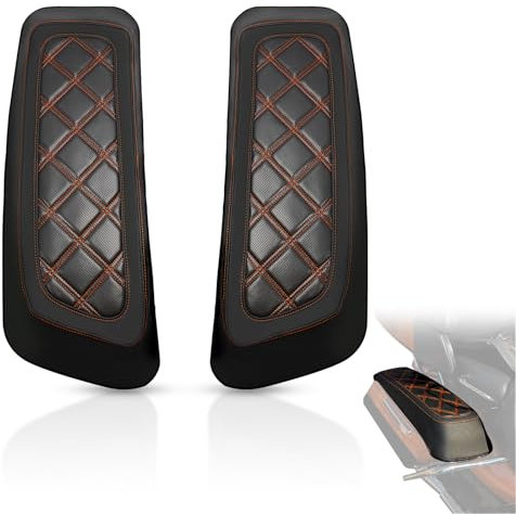 WOWTK Harter Satteltaschen-Deckel-BH/Bezüge für Harley Davidson 2014–2023 Touring Road Glide FLTRX Electra Glide FLHT Road King FLHR Street Glide FLHX und Tri Glide Modelle, mit orangefarbenen Nähten