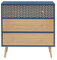 BAÏTA - Commode Capucine Bleu pétrole et Effet chêne 78cm