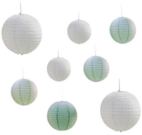 Ginger Ray SW-825 - Faroles colgantes de papel para decoración, color verde