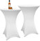 Sonnewelt Stehtischhusse Stretch, 2er-Set Stehtische Husse elastische, Ø 70-75cm Tischdecke für Bistrotische, Tisch Husse Hochzeit Feier, Tischdecke-Weiß