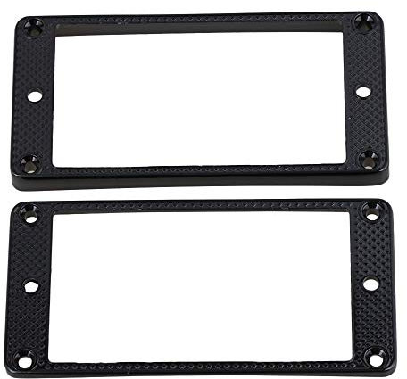 Yibuy Metall-Gitarren-Humbucker-Tonabnehmer, gebogen, 91 x 45 mm, Schwarz, 2 Stück