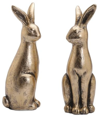 Goldener Osterhase aus Keramik 33 cm Edler Osterhase Osterdeko Deko Hase