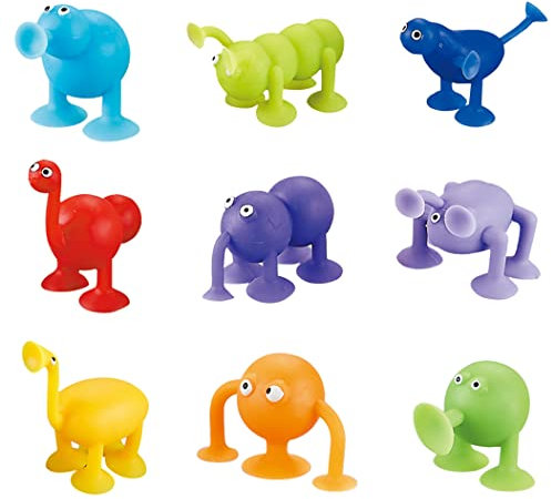 9 Piezas Pop Ventosa，Juguetes Sensoriales Interactivos，con Forma Animal, Juego de Ventosa, Juguetes Sensoriales Interactivos.