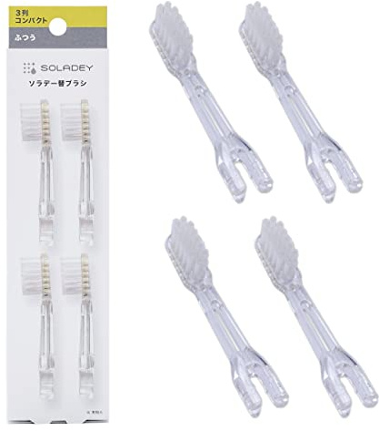 Soladey Replacement Brush Heads, 4 Count -3 Row Medium Bristle