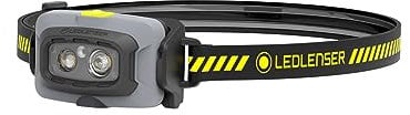 Ledlenser HF4R Work Rechargeable 500 Lumen Head Torch - 80 CRI, Focusable spot to flood Light, Waterproof, Front Red Light and Helmet Mounting Option, Bright, Versatile Headlamp for Work and Adventure